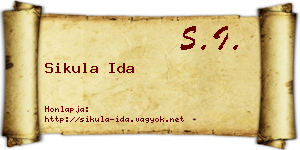 Sikula Ida névjegykártya