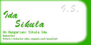ida sikula business card